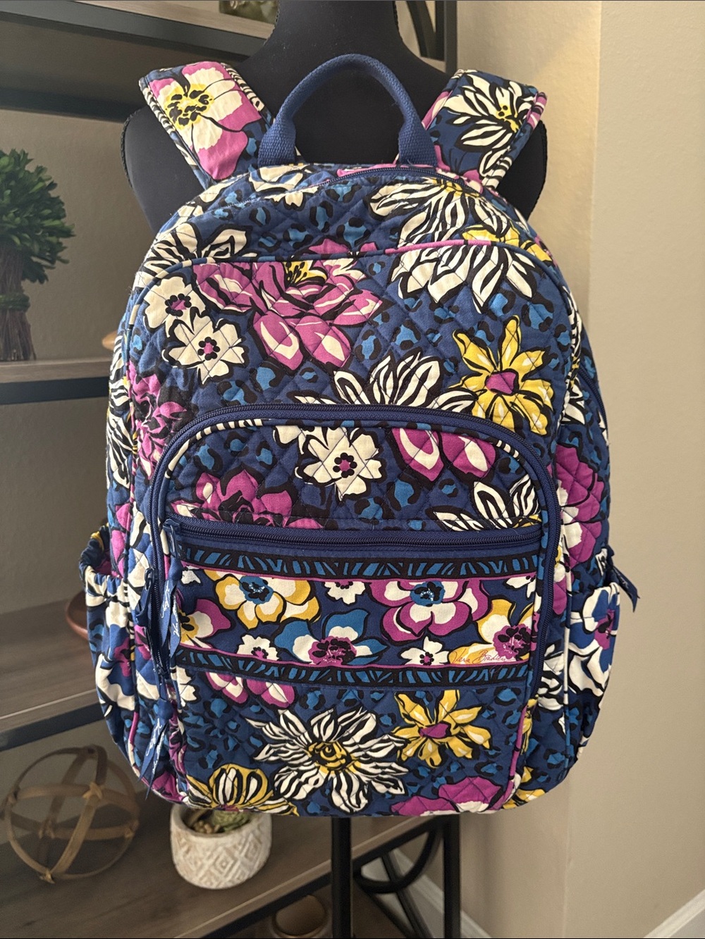 Vera Bradley African Violet College Backpack Floral Blue & Purple
